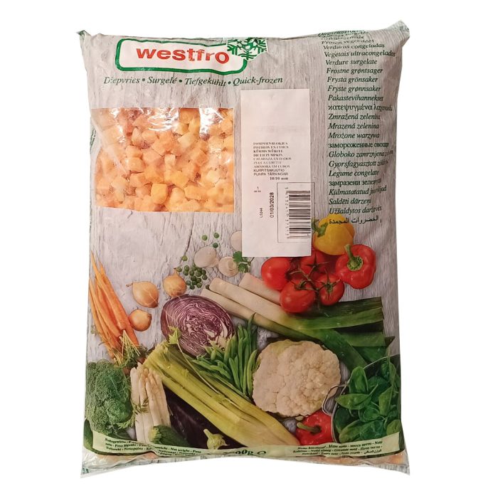 Buča oranžna kocke 10x10 mm, 2,5 kg, zm.