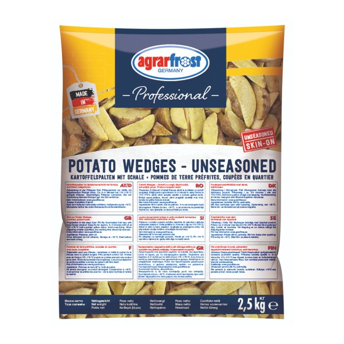 Pomfri Wedges (krhlji) s kožo, začimbo, Agrarfrost, 2,5 kg, zm.