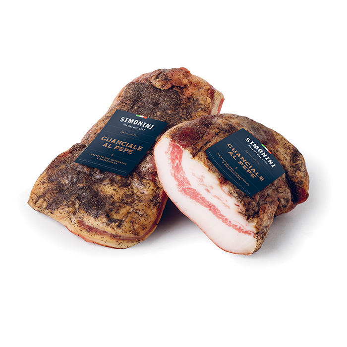 Guanciale s poprom (svinjske ličnice), Simonini, 1 kg