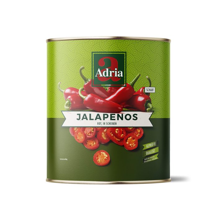 Rdeča paprika Jalapenos rezana, 3100 ml
