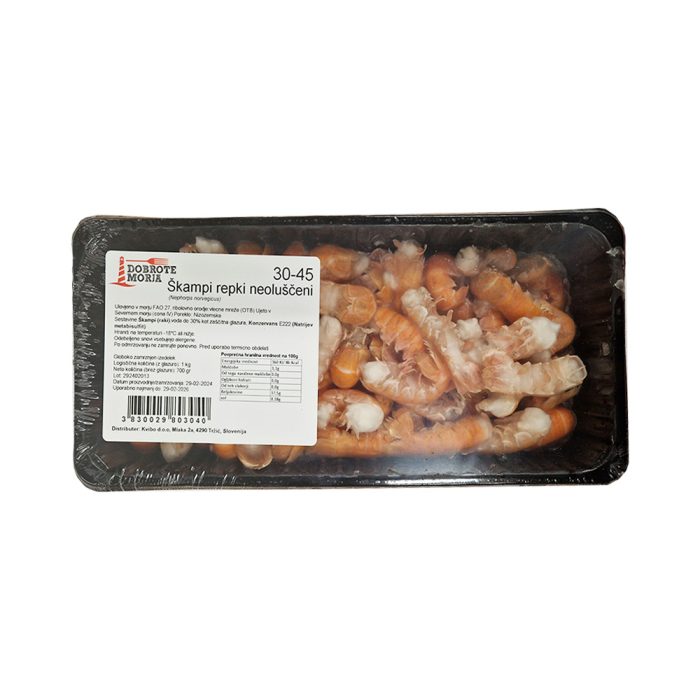 Škampi repki neoluščeni, 35/45, 1 kg, zm.