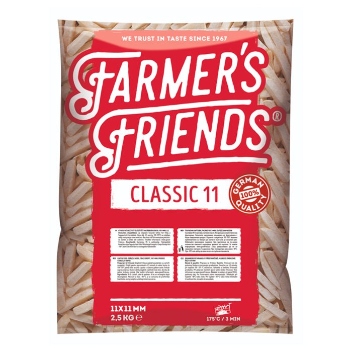 Pomfri French fries 11×11 mm, Farmer's Friends, 2,5 kg, zm.