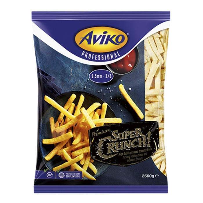 Pomfri French fries 9×9 Super Crunch Aviko, 2,5 kg, zm.